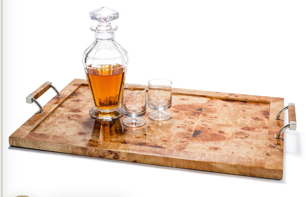 Ladorada Burl Veneer Serving Tray