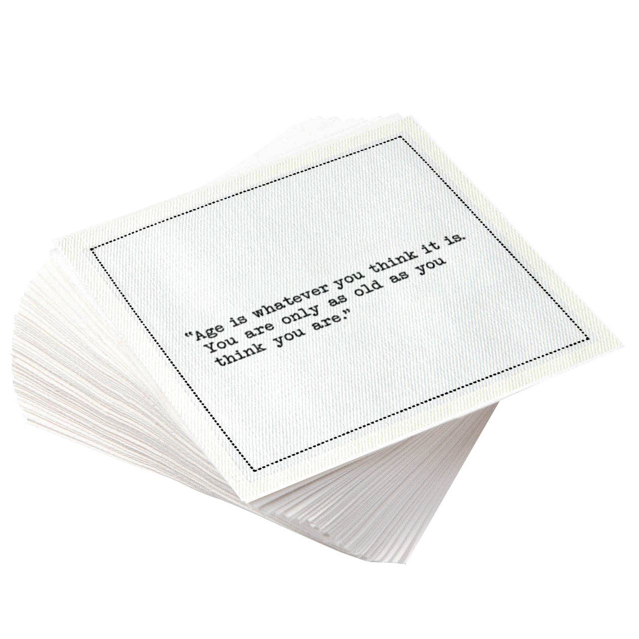Five Star Napkins Inc. - Birthday Quotes  - White Cotton Cocktail Napkins 50x