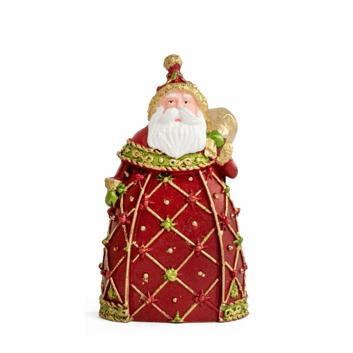 Tabletop Fleur De Lis Santa (Red/Citron) 5"