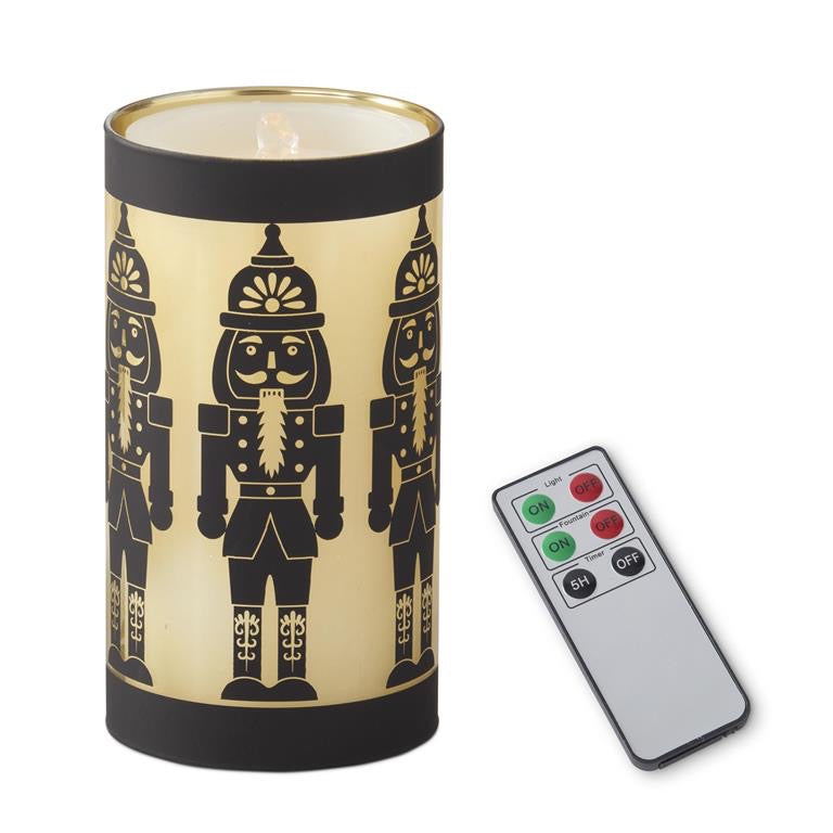 Black Nutcracker Cylinder Candle Slip Cover