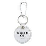Round Leather Keychain - Pickleball Ya'll