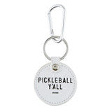 Round Leather Keychain - Pickleball Ya'll