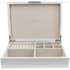 Addison Ross White Jewelry Box: Silver Trim
