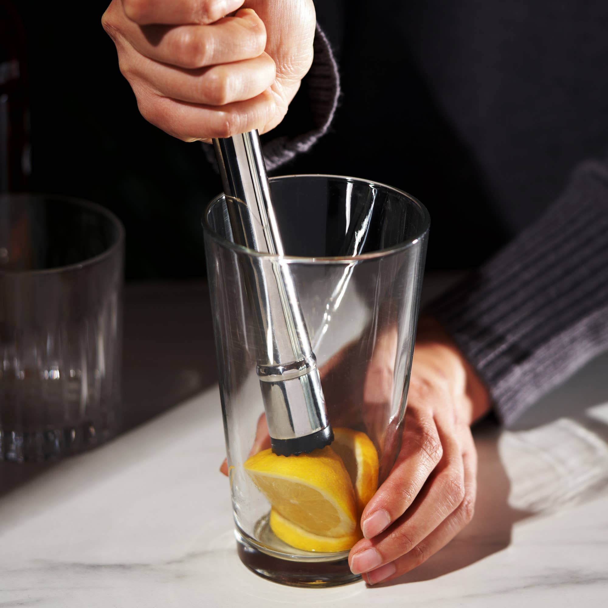 Viski - Harrison Polished Silver Finish Stainless Steel Muddler