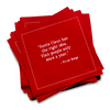 Five Star Napkins Inc. - Christmas Quotes - Red Cotton Cocktail Napkins x 50