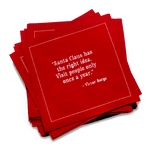 Five Star Napkins Inc. - Christmas Quotes - Red Cotton Cocktail Napkins x 50