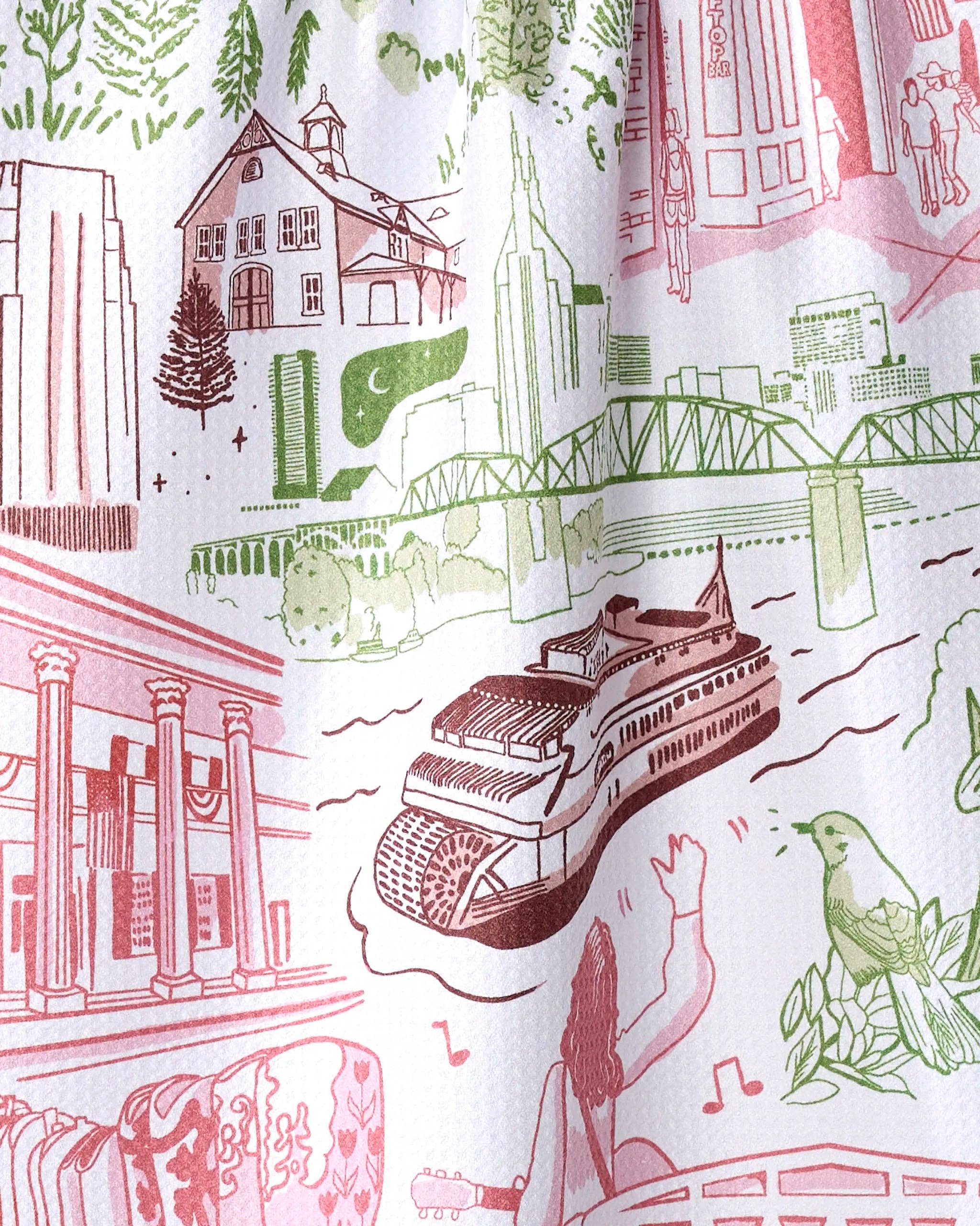 Geometry - Nashville in Color Tea Towel