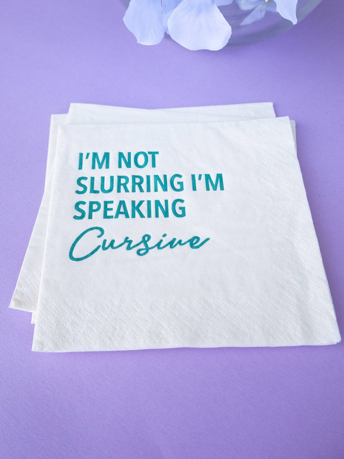 Katherine Designs & Co. - Slurring Speaking Cursive funny Cocktail Napkins, gift store