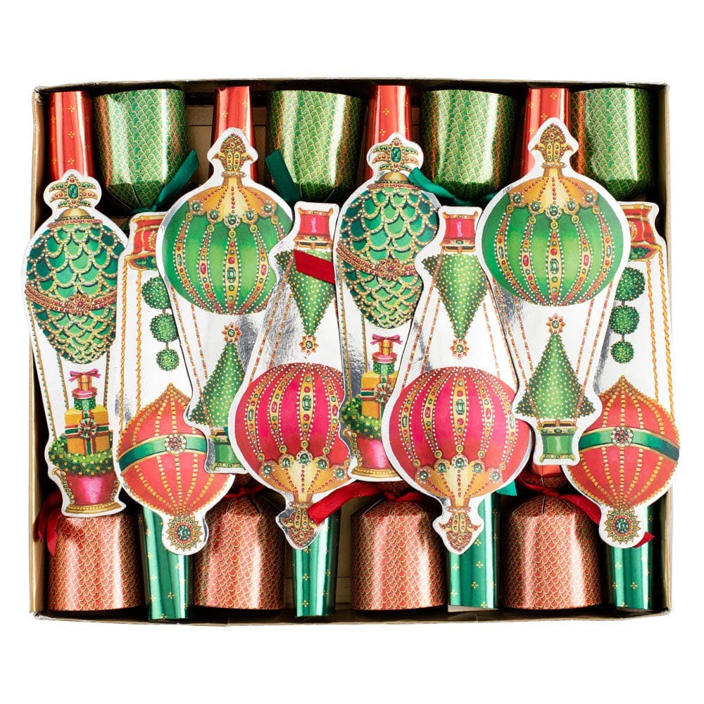 Caspari Christmas in the Air Cone-Shaped Celebration Crackers - 8 Per Box