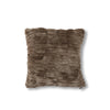 Brown Ribbed Faux Fur Pillow 18"
