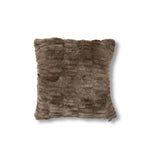 Brown Ribbed Faux Fur Pillow 18"