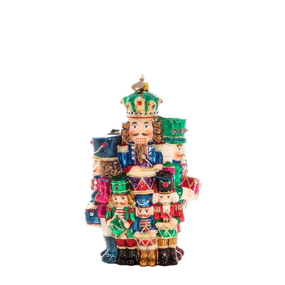 Jay Strongwater - 12 Drummers Drumming Glass Ornament