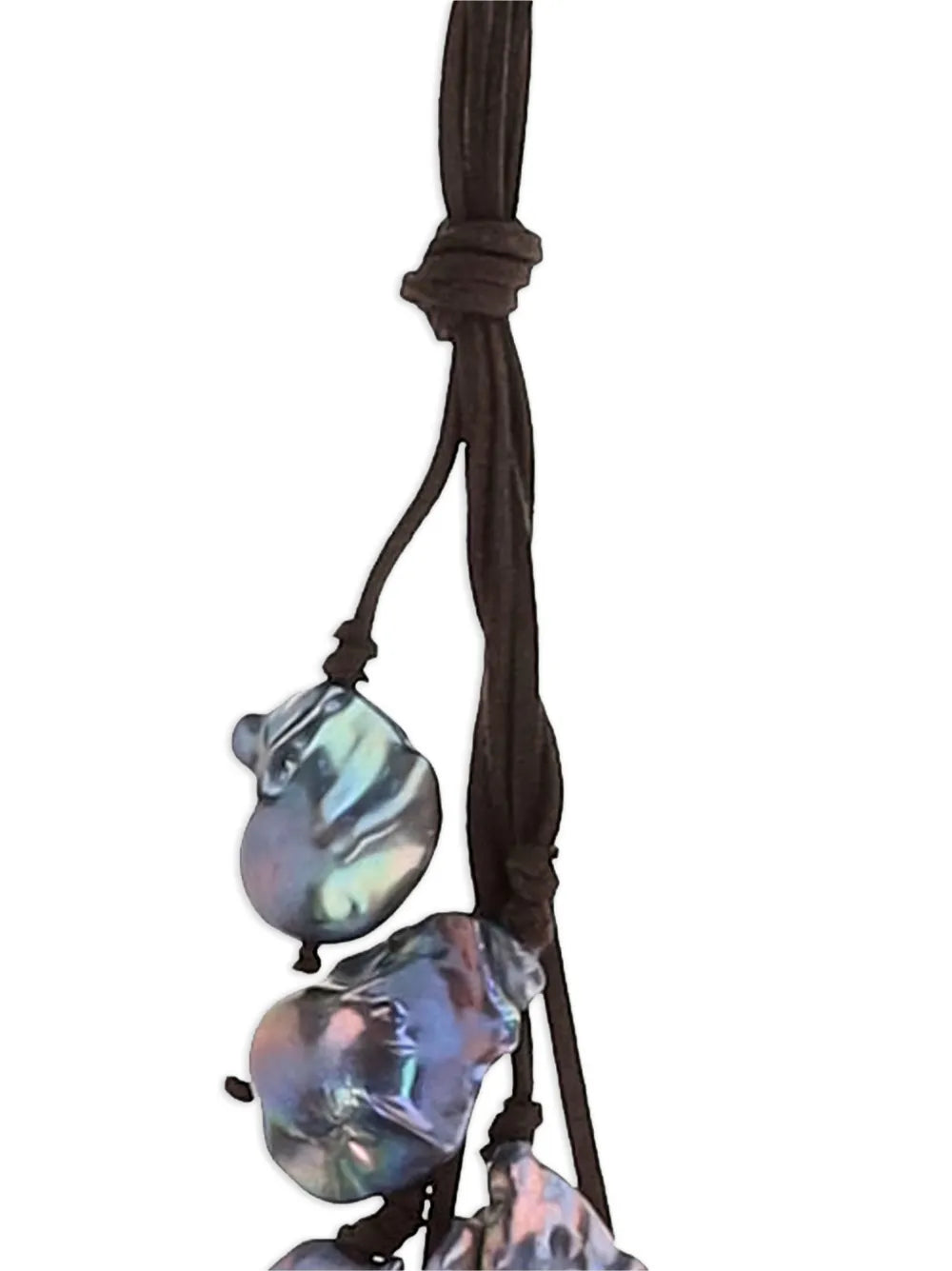 MELA Baroque Grey Pearl Pendant Suede Necklace