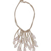 MELA Baroque White Pearl Necklace on Natural Suede