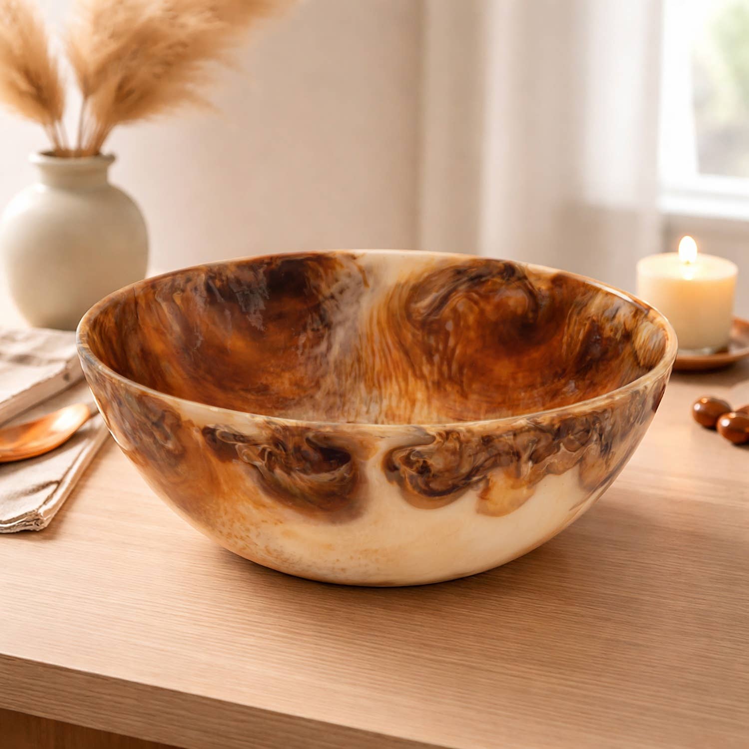 BIDKhome - Tortoiseshell Salad Bowl Dia 11.61"