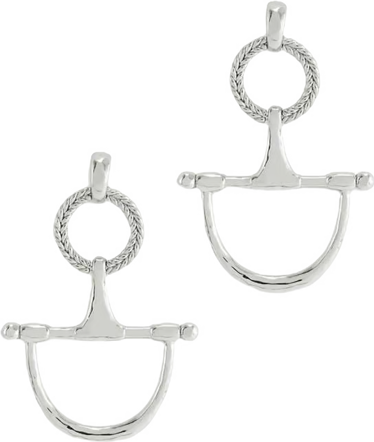 Anabel Aram Cheval Bit Drop Earrings (Silver)