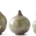 Brown Green Metal Vases