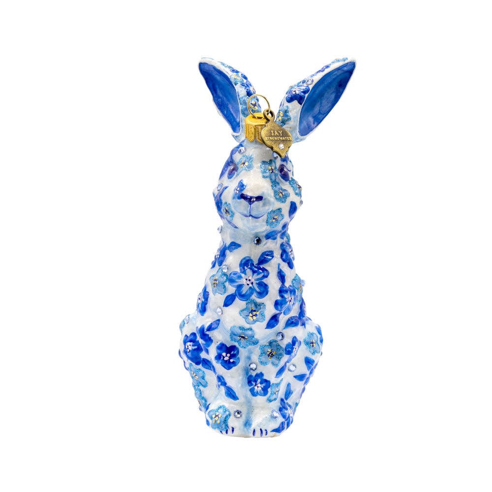 Jay Strongwater - Blue Floral Hopper Ornament
