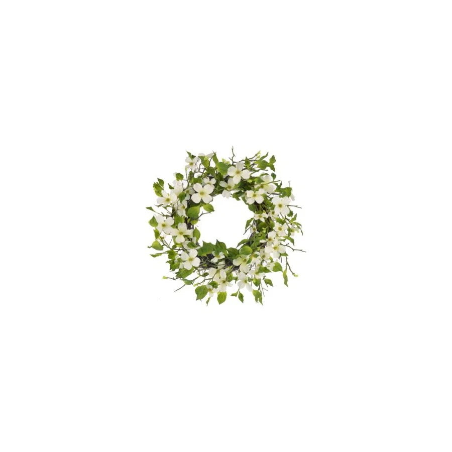 Winward Floral Dogwood Wreath 24" White