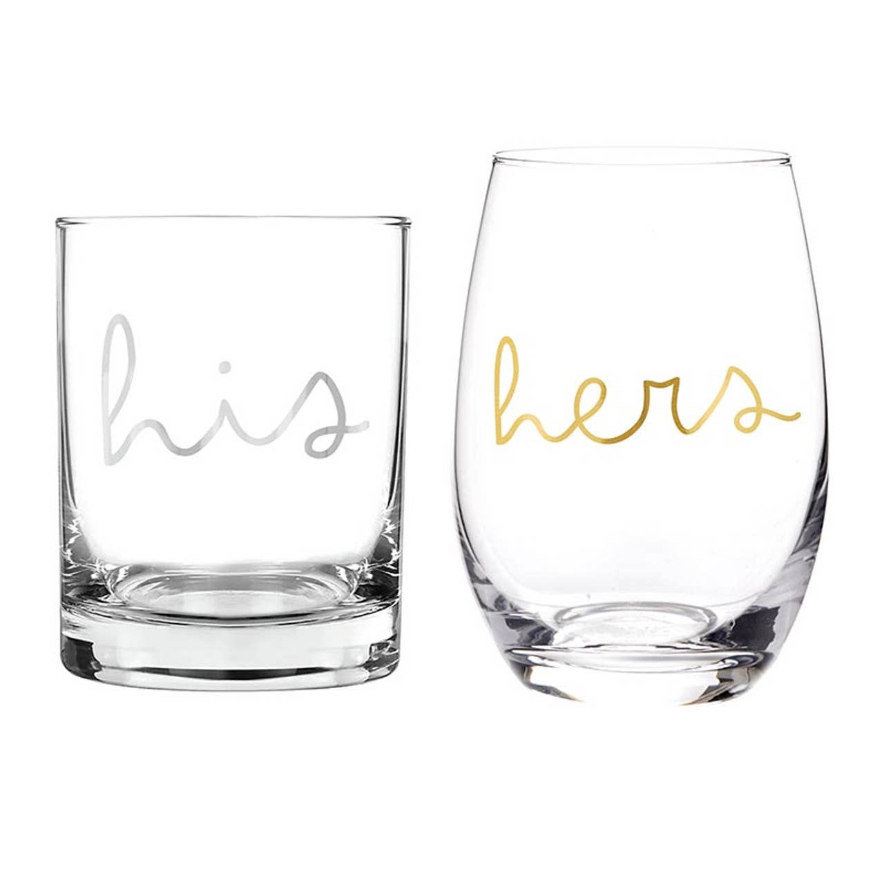 DOF + Stemless Wine Glassware Set - His/Hers
