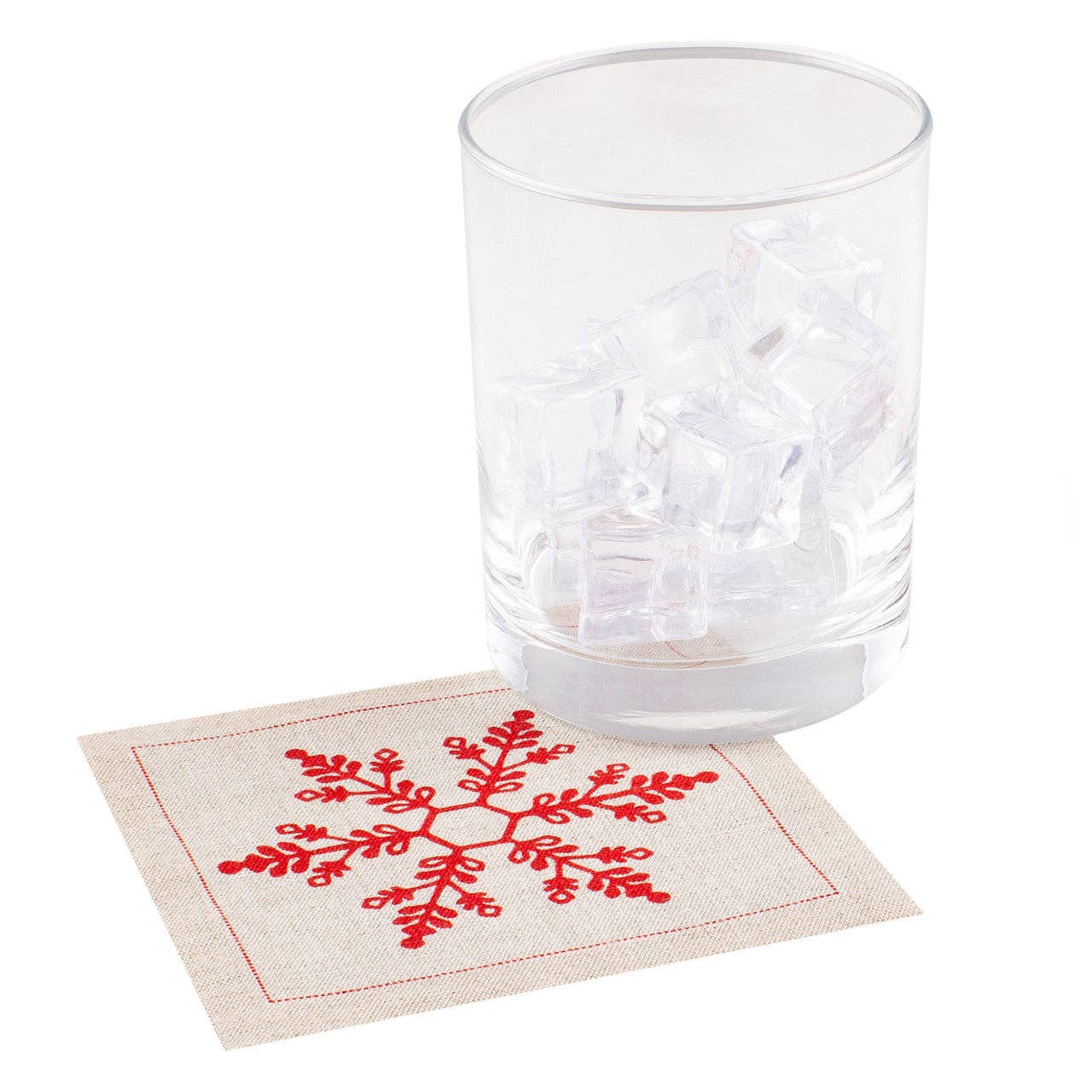 Five Star Napkins Inc. - Natural Snowflake Linen Cocktail Napkins - 50x