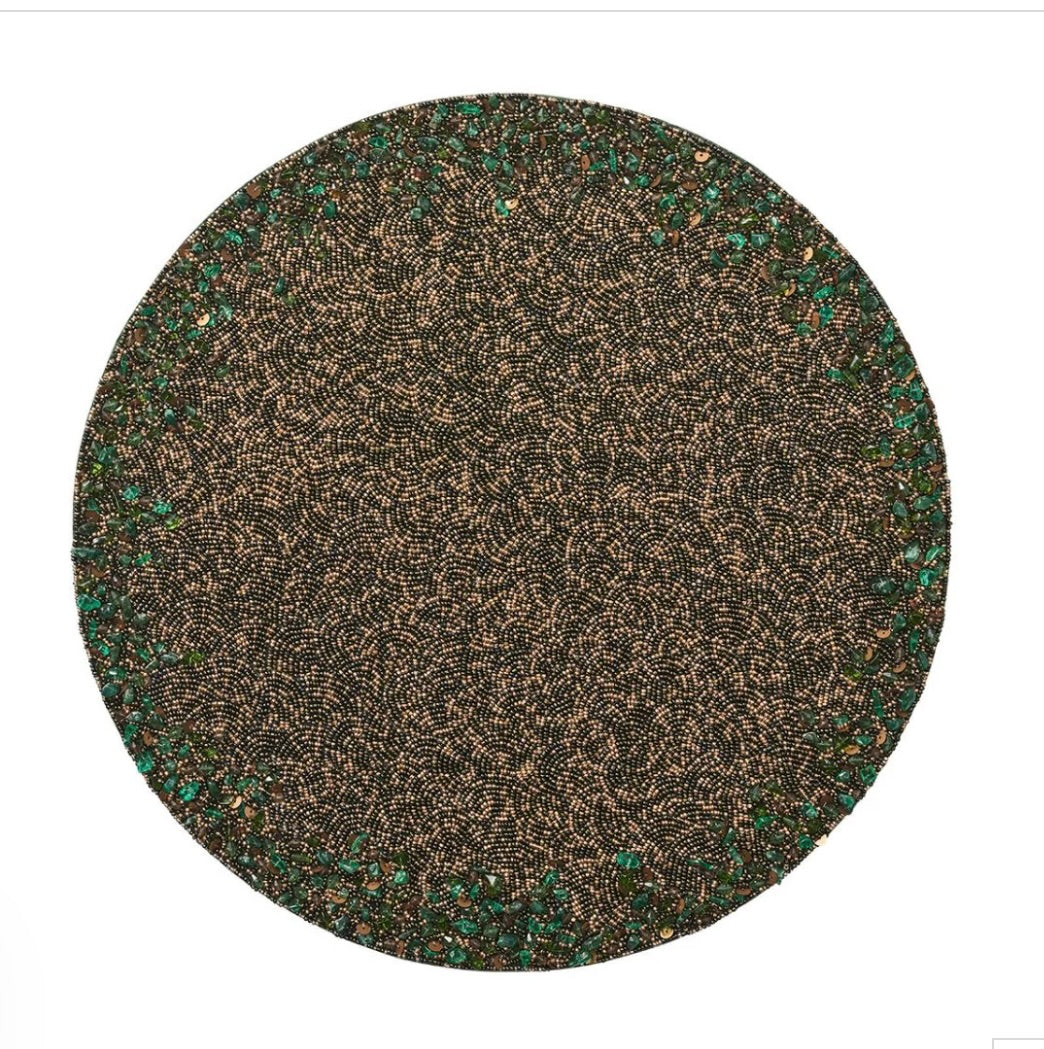 Kim Seybert Forest Placemat in Green & Gold