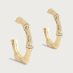 Anabel Aram Bamboo Medium Hoop Earrings, Gold