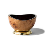 LADORADA - Burl Veneer with BRASS Base Accent Bowl