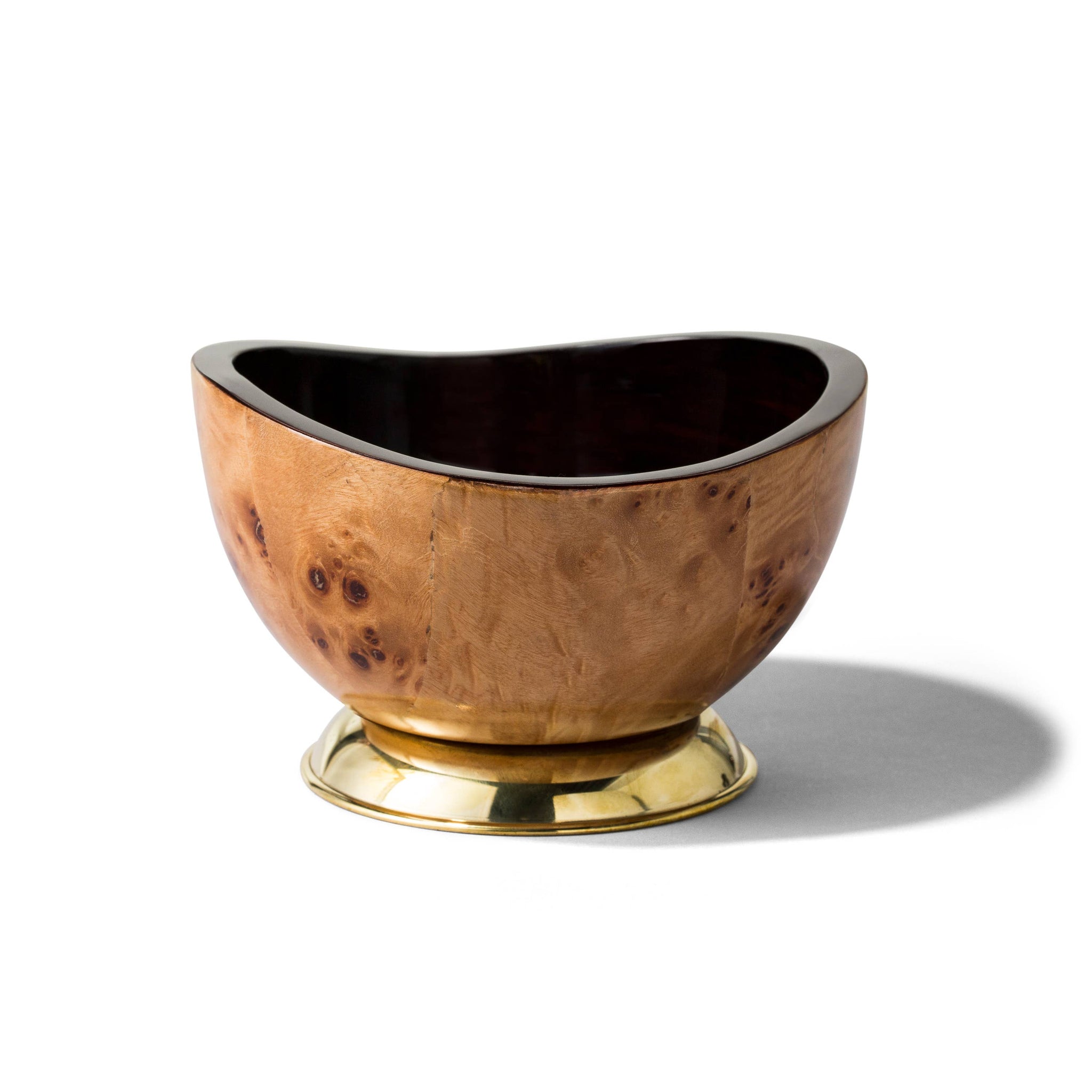LADORADA - Burl Veneer with BRASS Base Accent Bowl