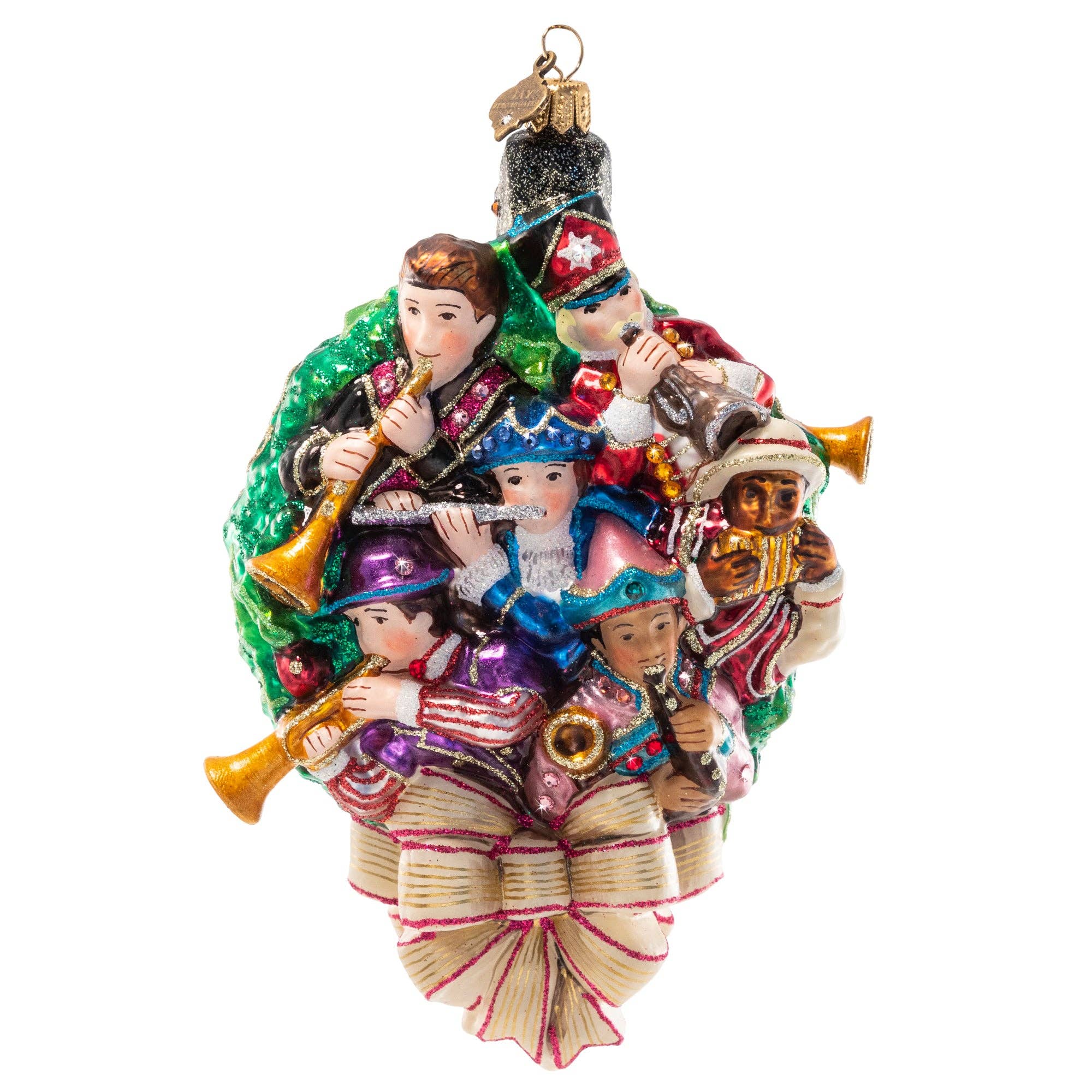 Jay Strongwater - 11 Pipers Piping Glass Ornament