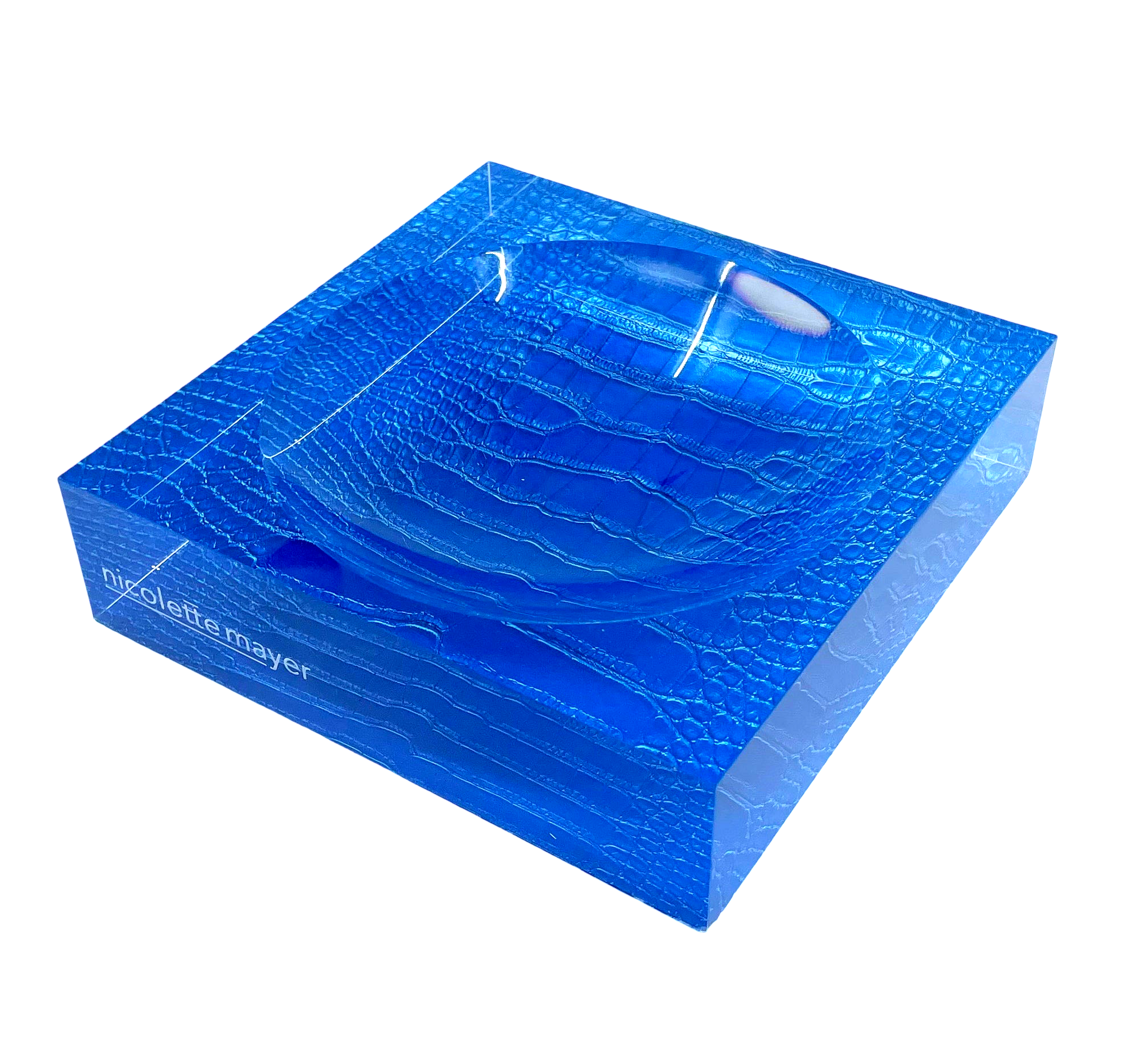 Nicolette Mayer - Crocodile Kyoto Blue Acrylic Candy Bowl