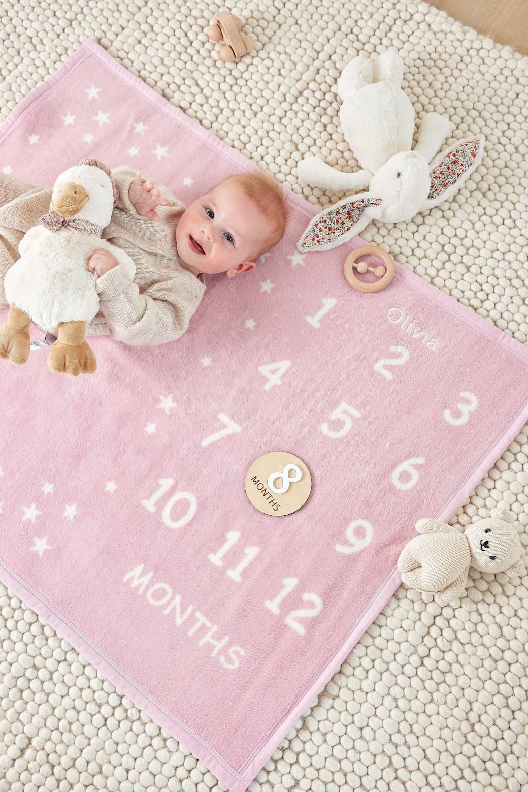 ChappyWrap - Milestone Mini Blush Blanket