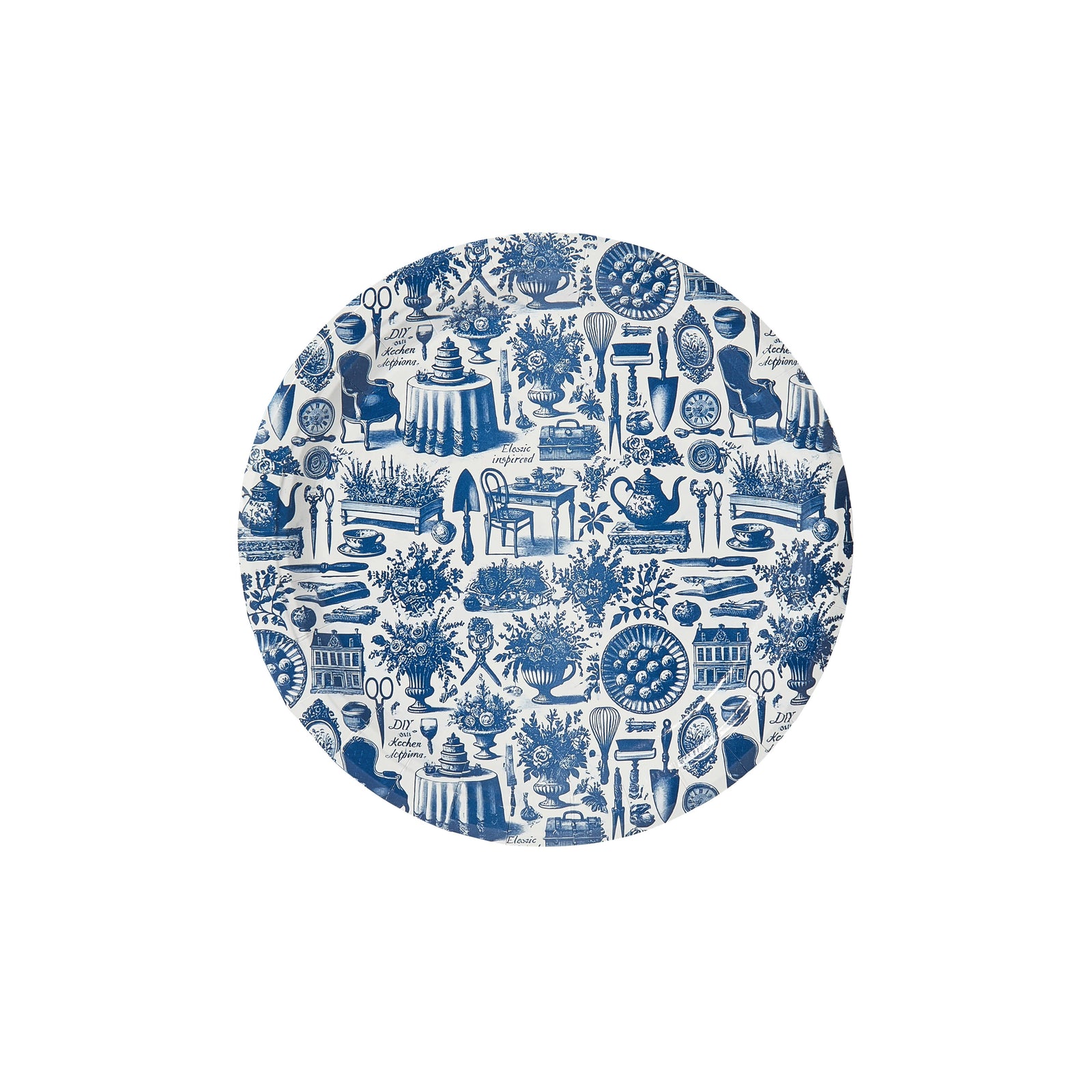 Pavilion Paper - Martha's Garden Toile Disposable Paper Salad and Dessert Pla