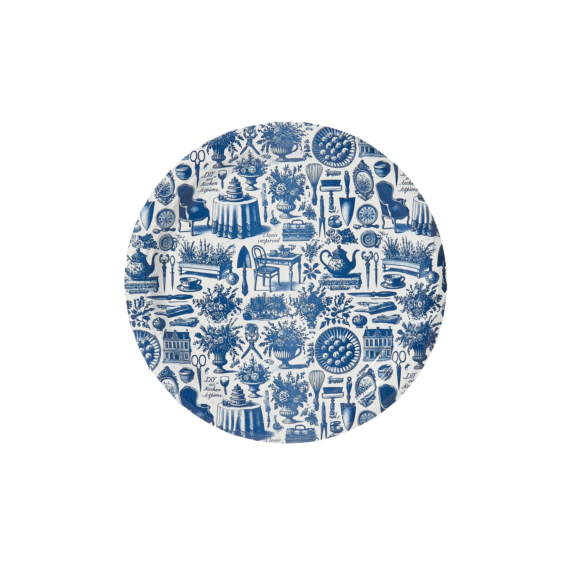 Pavilion Paper - Martha's Garden Toile Disposable Paper Salad and Dessert Pla