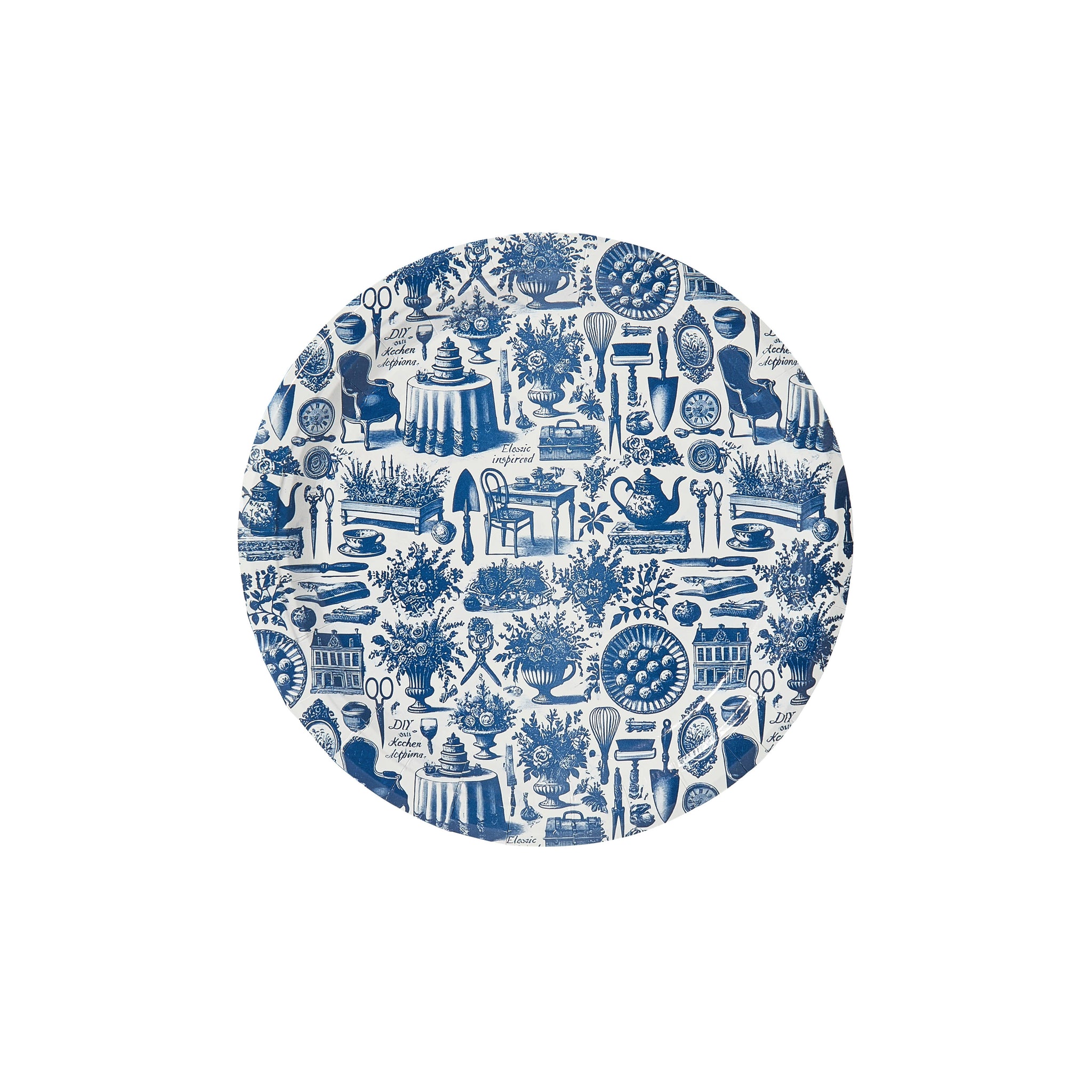 Pavilion Paper - Martha's Garden Toile Disposable Paper Salad and Dessert Pla