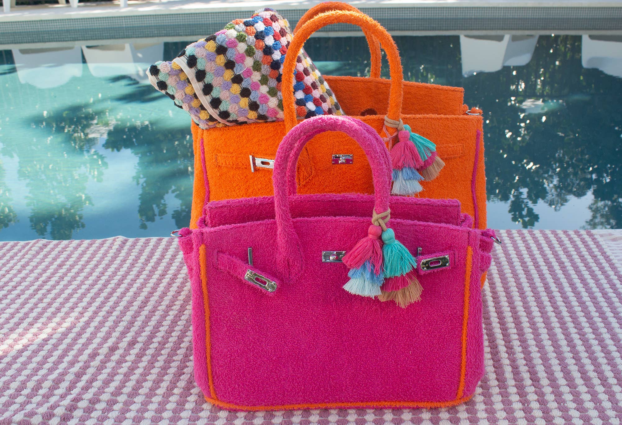 BEACH HAUS - Seaside Terry Tote -Orange Peel Large