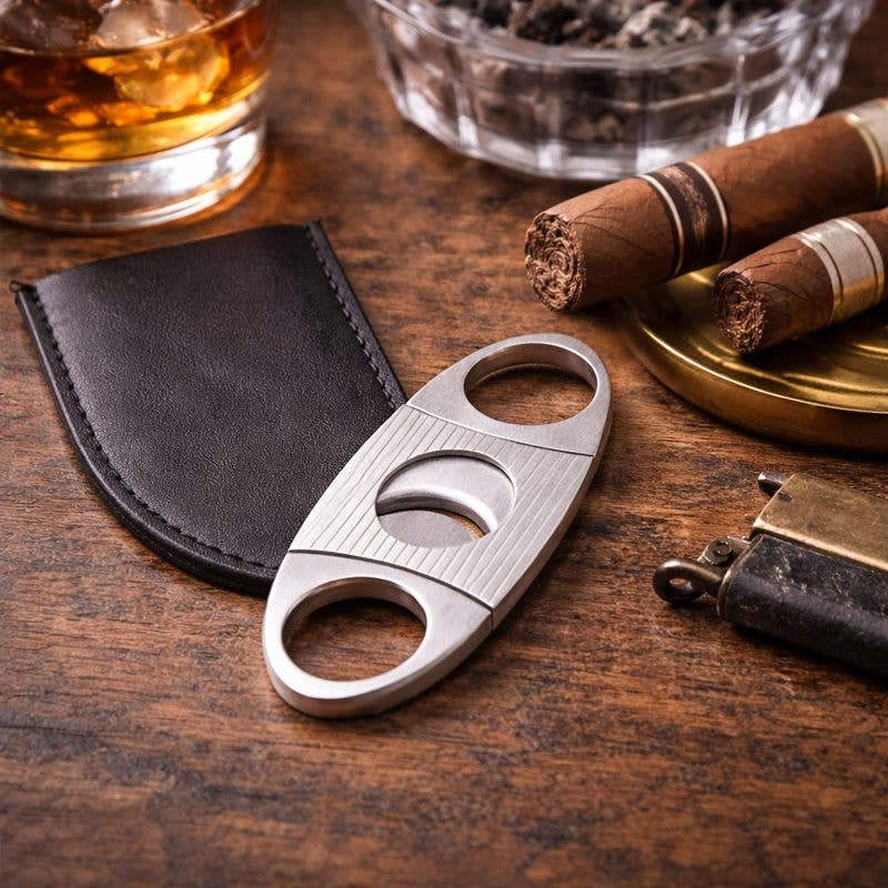 BeyBerk International - Heritage Stainless Steel Guillotine Cigar Cutter with Pouch