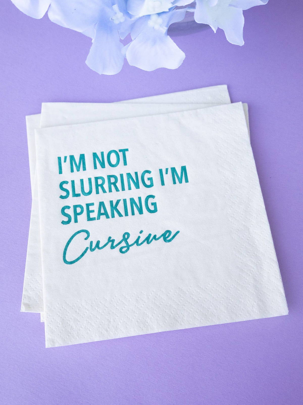 Katherine Designs & Co. - Slurring Speaking Cursive funny Cocktail Napkins, gift store
