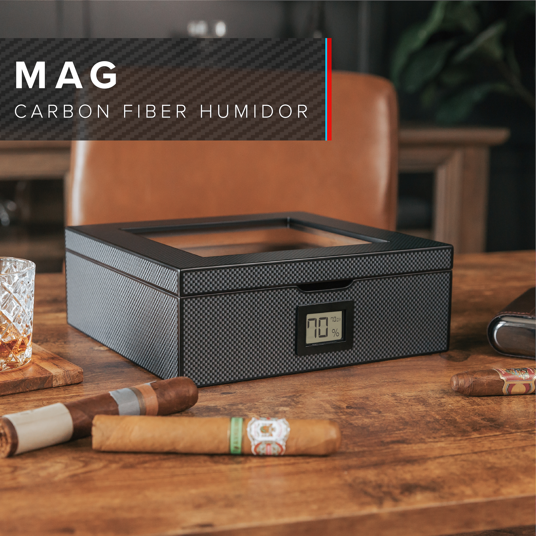 Case Elegance - MAG Humidor - Carbon Fiber