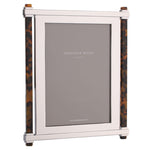 Tortoise Pillar & Silver Picture Frame Silver Plate 5x7