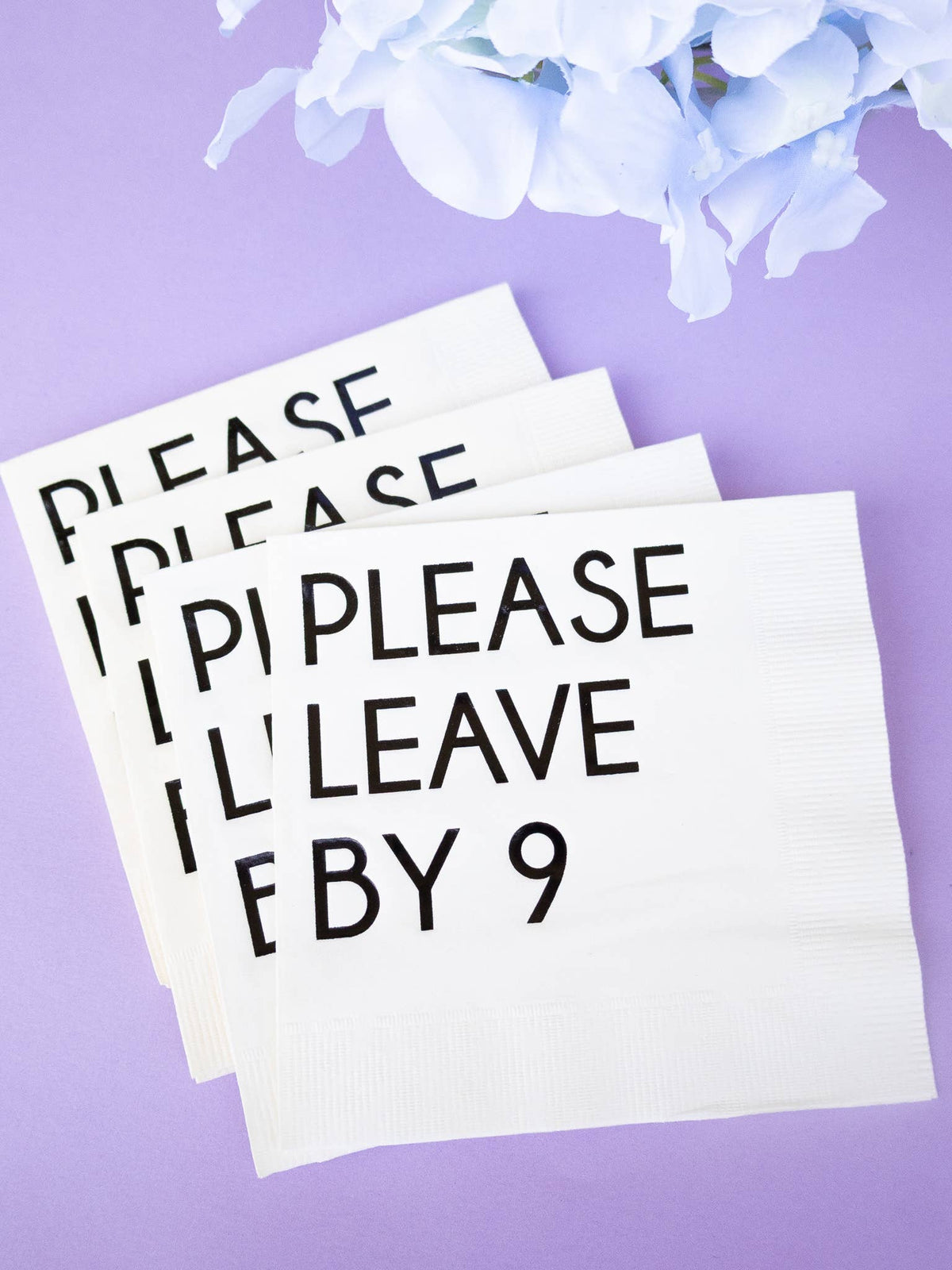 Katherine Designs & Co. - Please leave by 9 Cocktail Napkins, funny gift, table filler