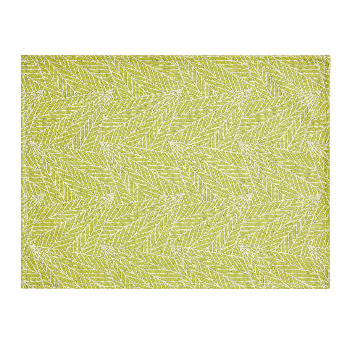 Le Jacquard Francais La Carte Feuilles Coated Placemat 19x14  - Green