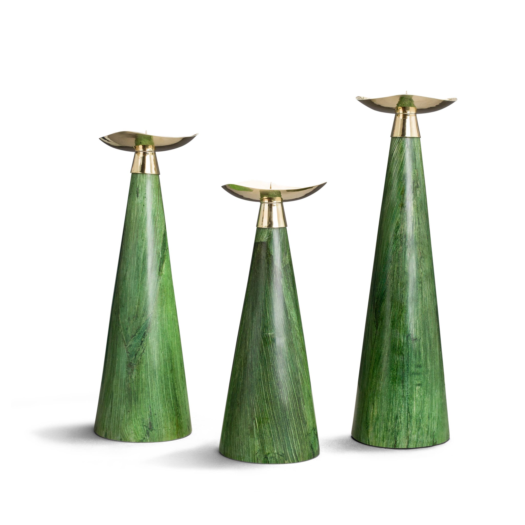 LADORADA - Emerald Maize Trio Candleholder Set