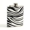 BeyBerk International - 6 oz. Stainless Steel "Zebra" Pattern Flask with Captive Cap
