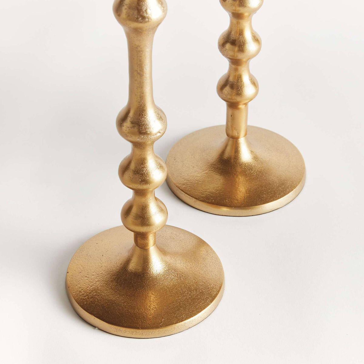 Napa Home & Garden - Nicholas Taper Holders, Set of 2 - Gold Cast Aluminum