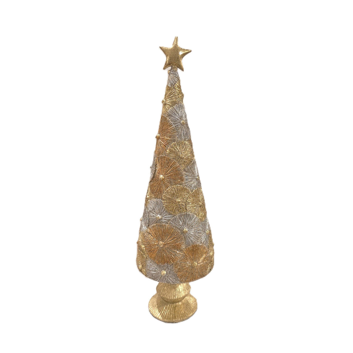 Dekorasyon Gifts  Decor - Sparklers Cone Tree (Bisque)