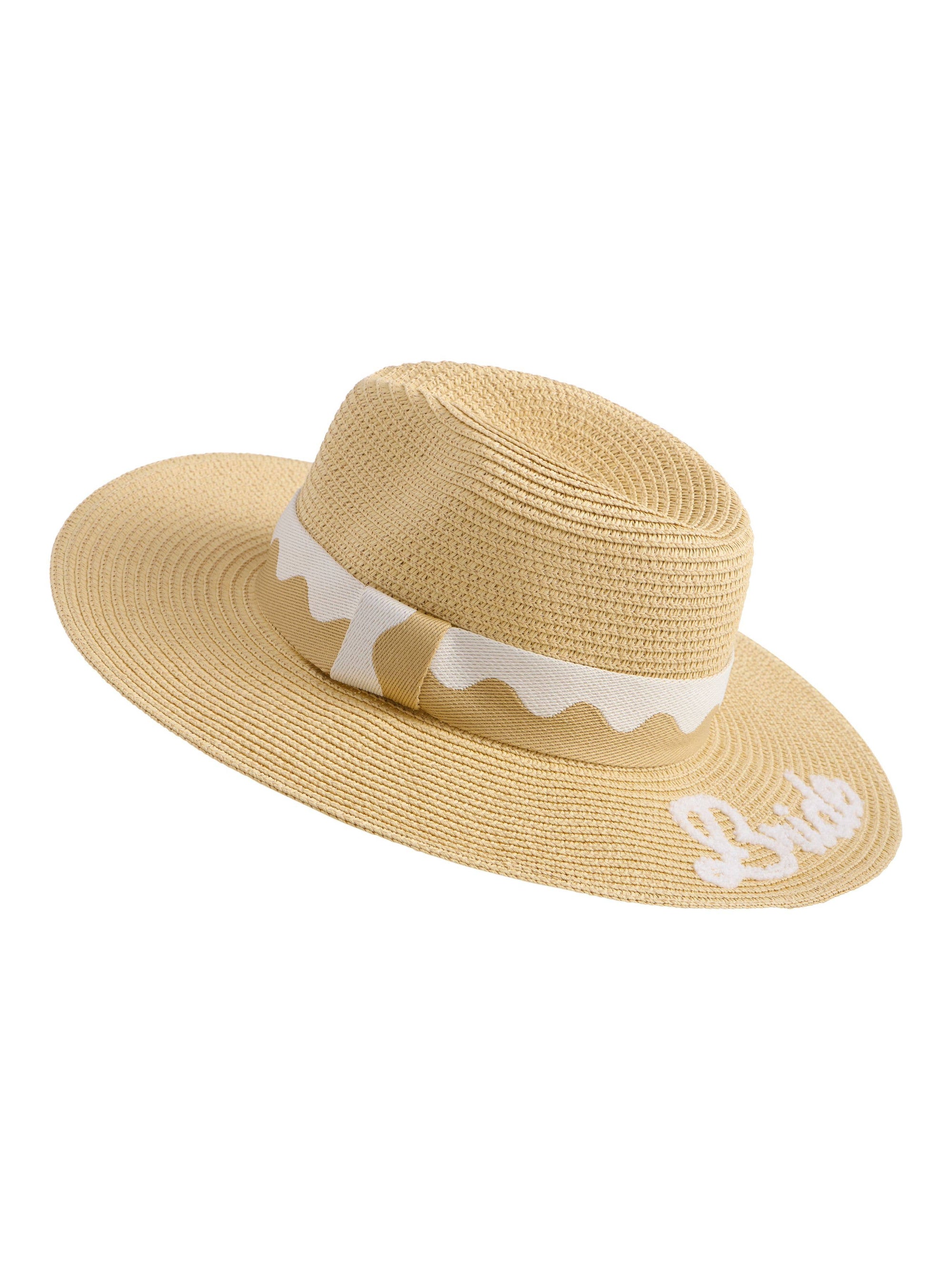 "BRIDE" Hat & Tote Set in Natural