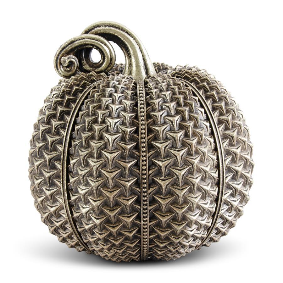 Resin Antique Gold Textured  Pumpkin 13"