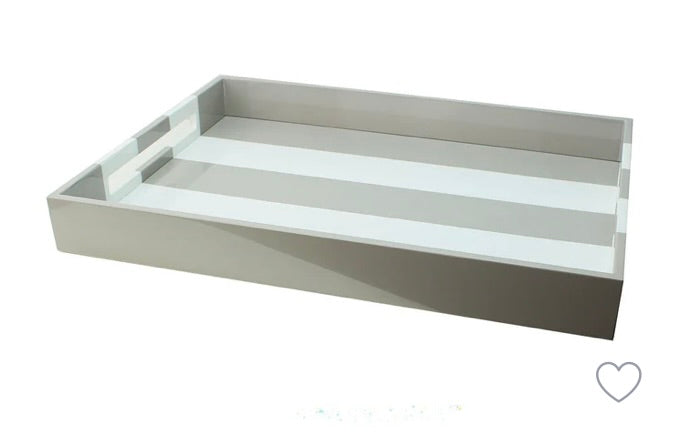 Addison Ross Large Lacquered Striped Ottoman Tray