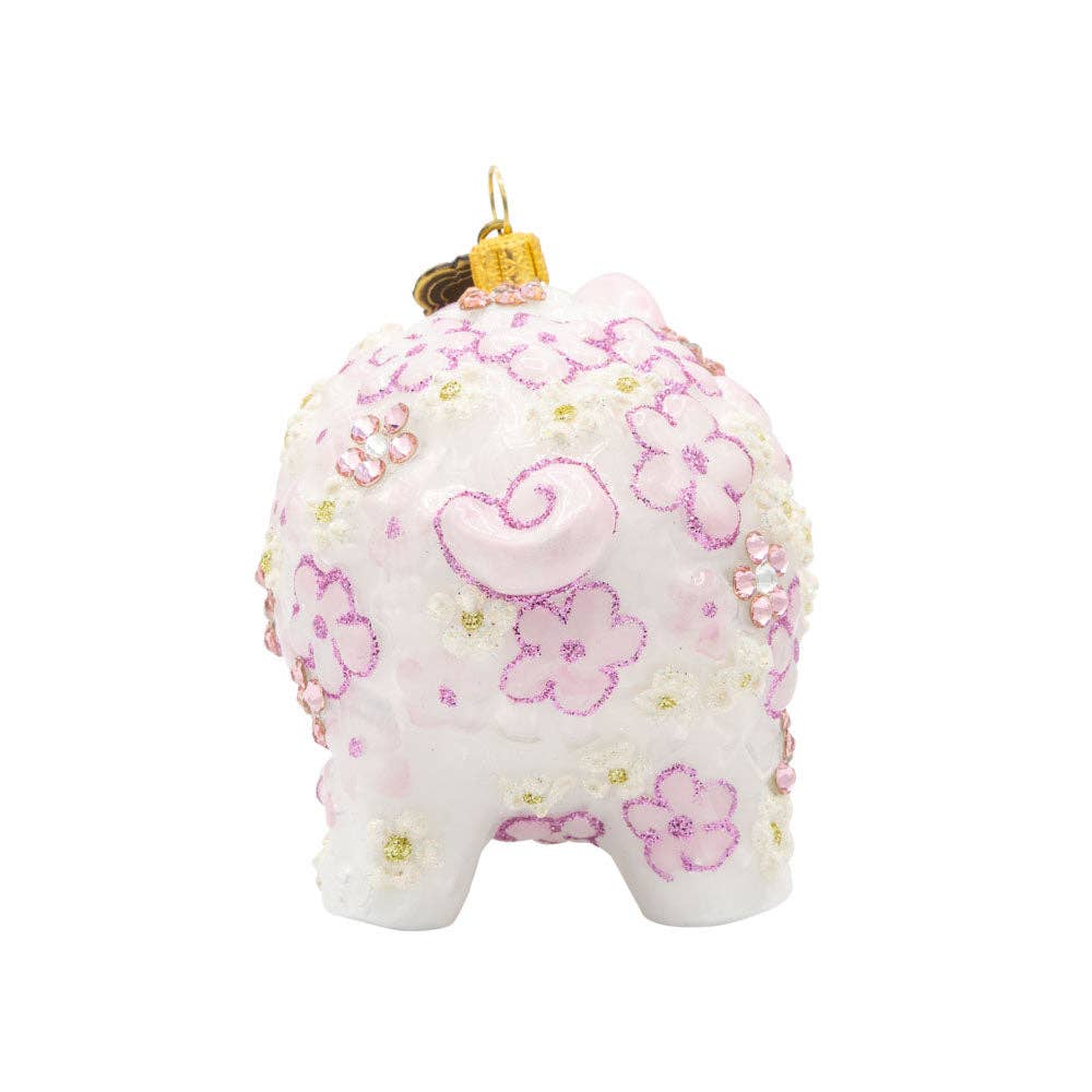 Jay Strongwater - Pink Floral Piggy Ornament